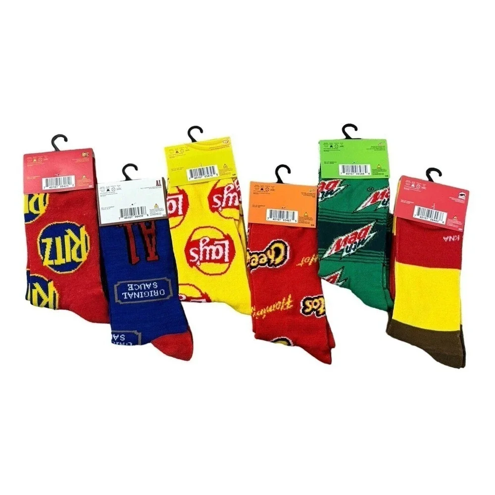 Odd Sox Novelty Crazy Socks Pringles A1 Lays Cheetos RITZ Soda Mens Sz 6-12 Crew